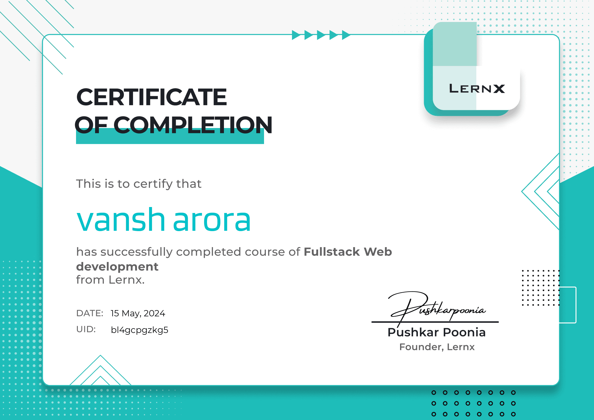 Full Stack Web Development Certificate